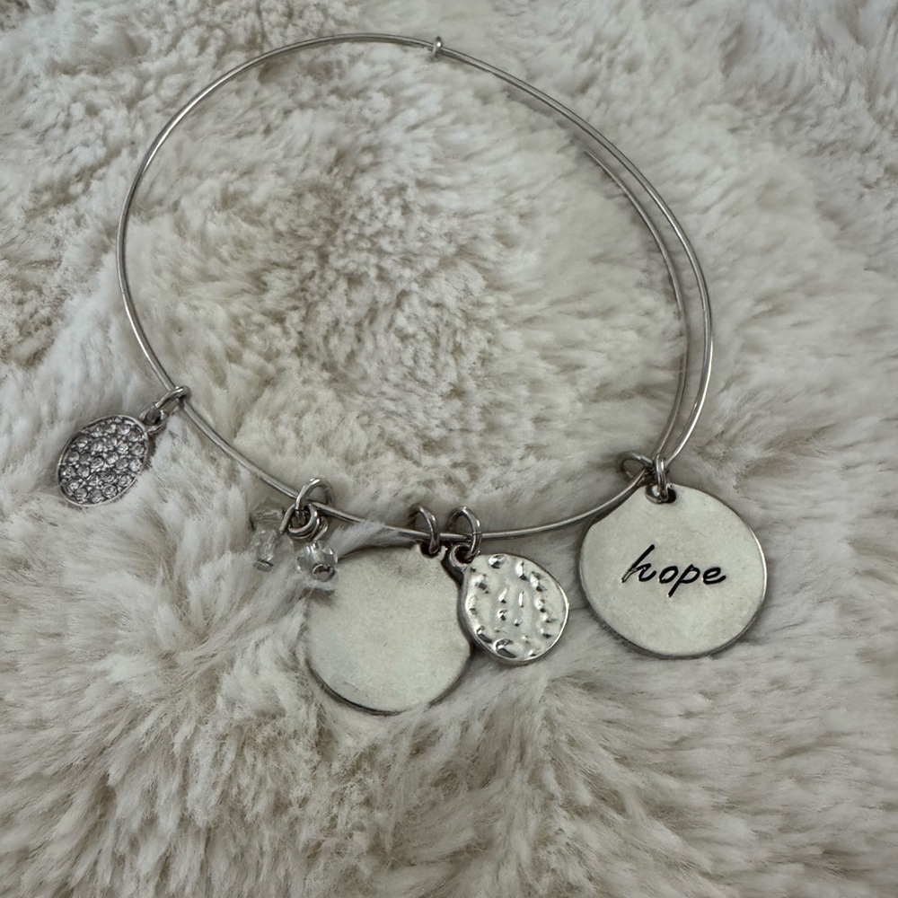 Silver bracelet with charms